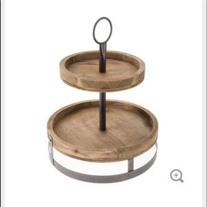 Two-Tiered Wood Tray